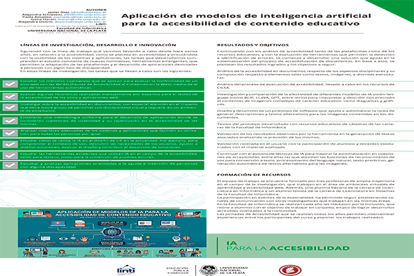 Aplicación de Modelos de Inteligencia Artificial para la Accesibilidad de Contenido Educativo
